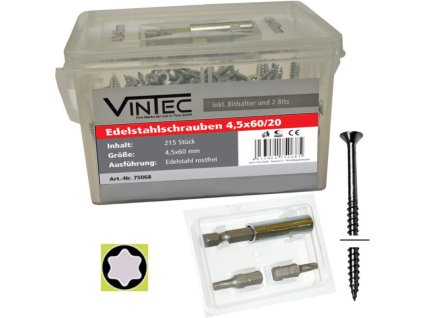 Nerezové skrutky 4,5x60 T20, 215 ks