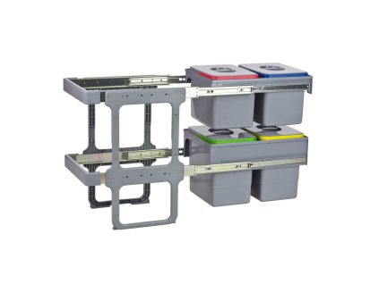 Odpadkový kôš na triedený odpad 2x15 L + 2x12 L