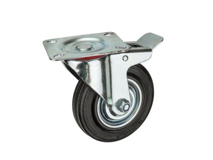 Gumové otočné koliesko s brzdou 125 mm, do 100 kg