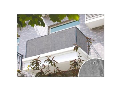 Balkónová zástena 90x600 cm, šedá