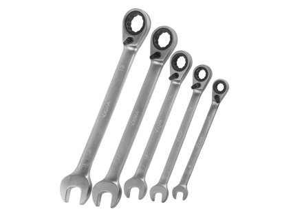 Očko-vidlicové račňové kľúče prepínateľné, 5-dielna sada