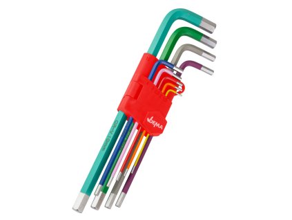 Imbusové kľúče, farebné, sada 9 ks