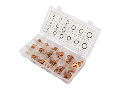 Tesniace medené podložky, 150-dielna sada