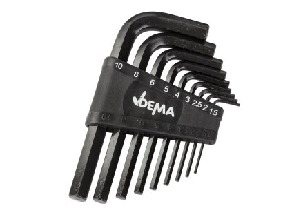 Imbusové kľúče, čierne, sada 9 ks