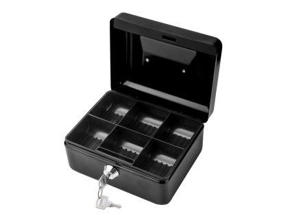 Kovová pokladnička 14x12x8 cm DGK 150, čierna