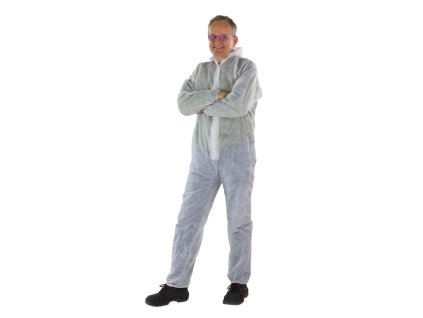Jednodielny pracovný oblek biely 40 g/qm PP, veľkosť S
