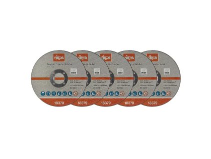 Rezný kotúč na kov 115x1,0x22,2 mm, 5 ks