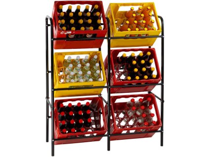 Regál na prepravky / stojan na bedničky, na 6 prepraviek