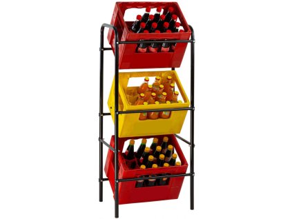 Regál na prepravky / stojan na bedničky, na 3 prepravky