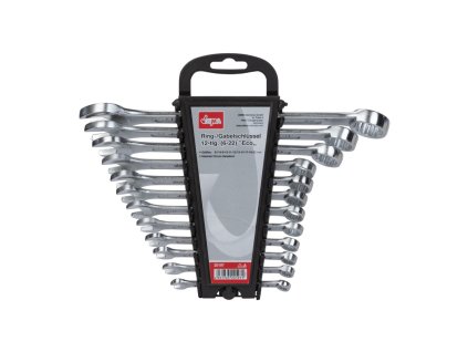 Očko-vidlicové kľúče v držiaku ECO 6-22 mm, 12-dielna sada