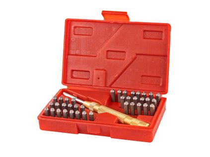 Raznice písmená + čísla s vyrážačom 4 mm, 38-dielna sada