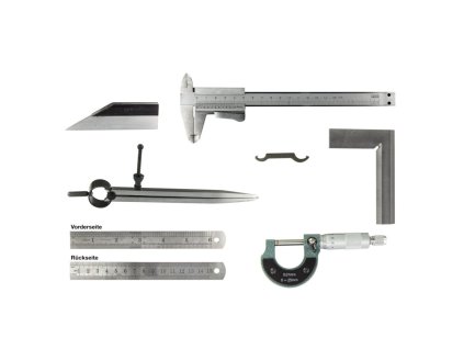 Meracie nástroje v drevenom boxe, 6-dielna sada 18512