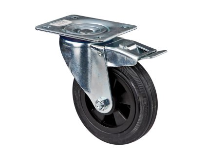 Gumové otočné koliesko s brzdou 160 mm, do 70 kg