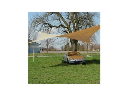 Štvorcípa tieniaca plachta proti slnku 5x5 m, béžová