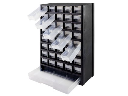 Plastová skrinka so zásobníkmi, 41 priečinkov