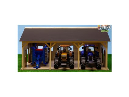 Drevená stodola pre 3 traktory 1:16