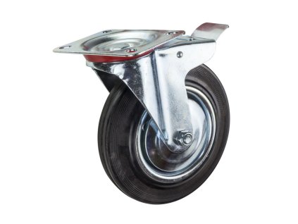 Gumové otočné koliesko s brzdou 200 mm, do 185 kg