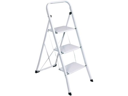 Skladacie schodíky 3-stupňové, biele