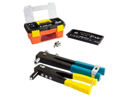 Nitovacie kliešte s nitmi a maticami, 373-dielna sada