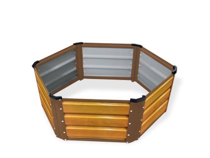 Kovový vyvýšený záhon Freiburg 125x125x38 cm hnedý