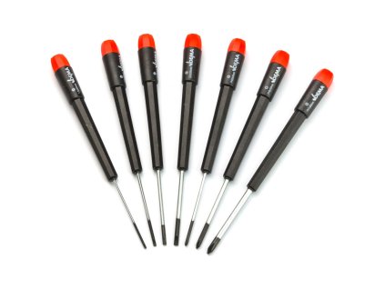 Skrutkovače na jemnú mechaniku ploché a krížové, 7-dielna sada