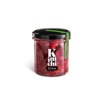 Kimchi Fenykl od Živiny je pikantní fermentovaná zelenina plná probiotik, vitamínů a vlákniny. Vegan a vyrobeno v ČR.