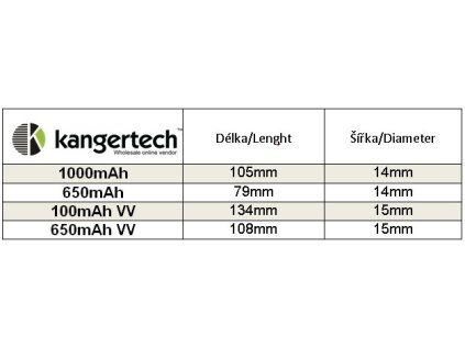 Kangertech EVOD baterie 1000mAh Black