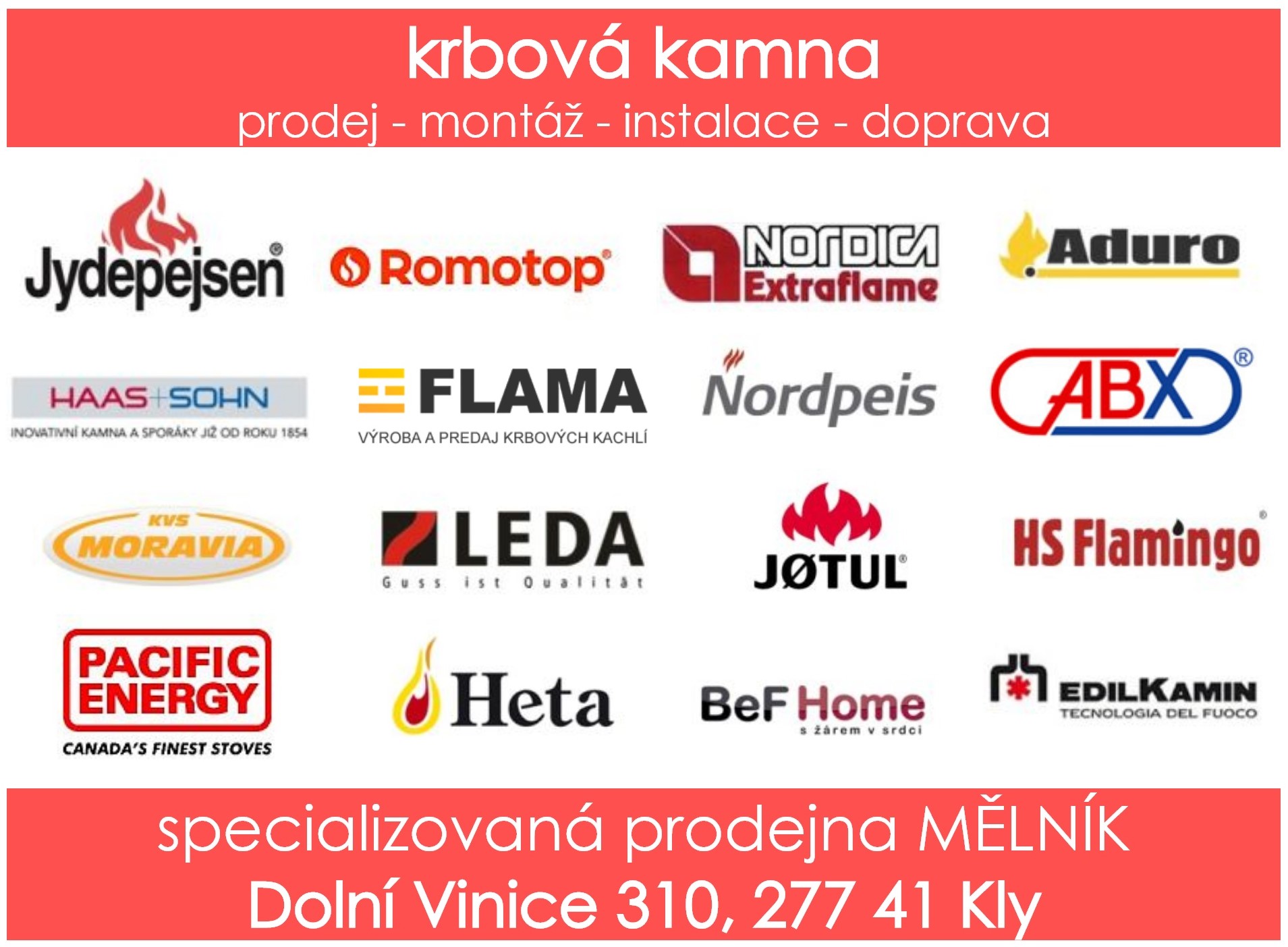 krbová kamna - červená