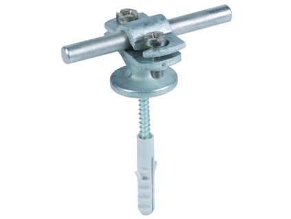 Conductor holder with flange ZDC f. Rd 7-10mm St/tZn w. mounting material