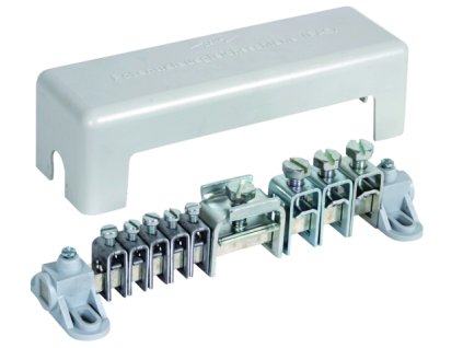 Equipotential bonding bar with cover 5x 2.5-25mm² 3x16-95mm² 1x Fl 30x4mm