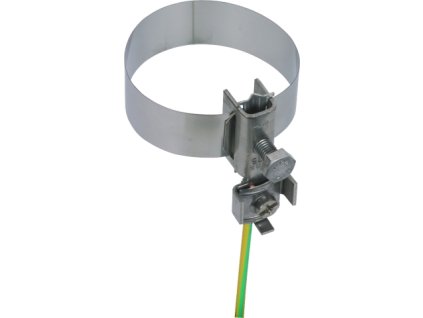 Earthing pipe clamp D 27-168mm with connection clamp 2 x 4-25mm² StSt