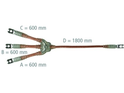 DEHN uzemňovací a skratovací kábel 3-pól redukcia 95/35mm2  Cu