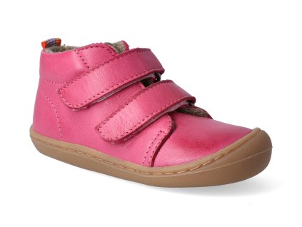 Barefoot kotníková obuv KOEL4kids - Korkid fleece fuchsia