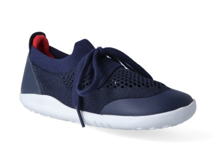 barefoot tenisky bobux play knit navy red 2