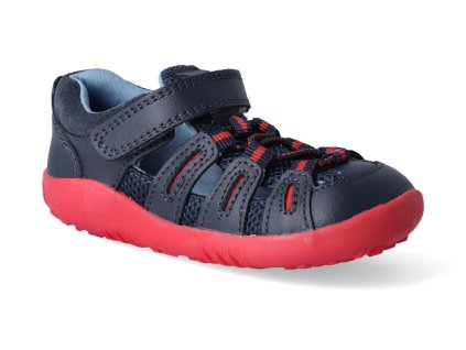 barefoot sandaly bobux summit navy red step up 2