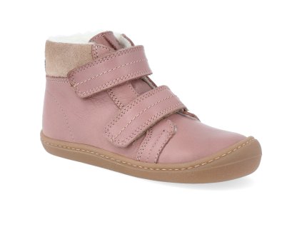 barefoot zimni obuv koel4kids bart nappa wool old pink 06W003.102 600 2