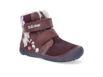 barefoot zimni obuv d d step w063 422 raspberry W063 422 2