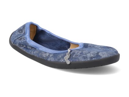Z CHARM FLOW J barefoot baleriny zkama charm flower jeans modre 1