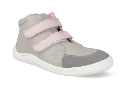 F FALL GREY PINK barefoot kotnikova obuv s membranou baby bare febo fall grey pink 2 1