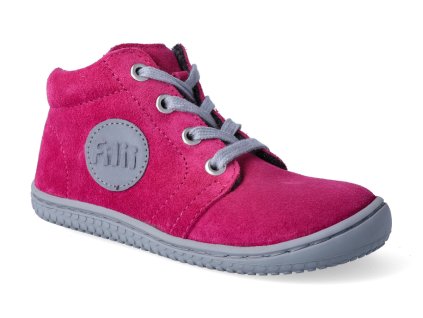 barefoot kotnikova obuv filii gecko velours pink 3