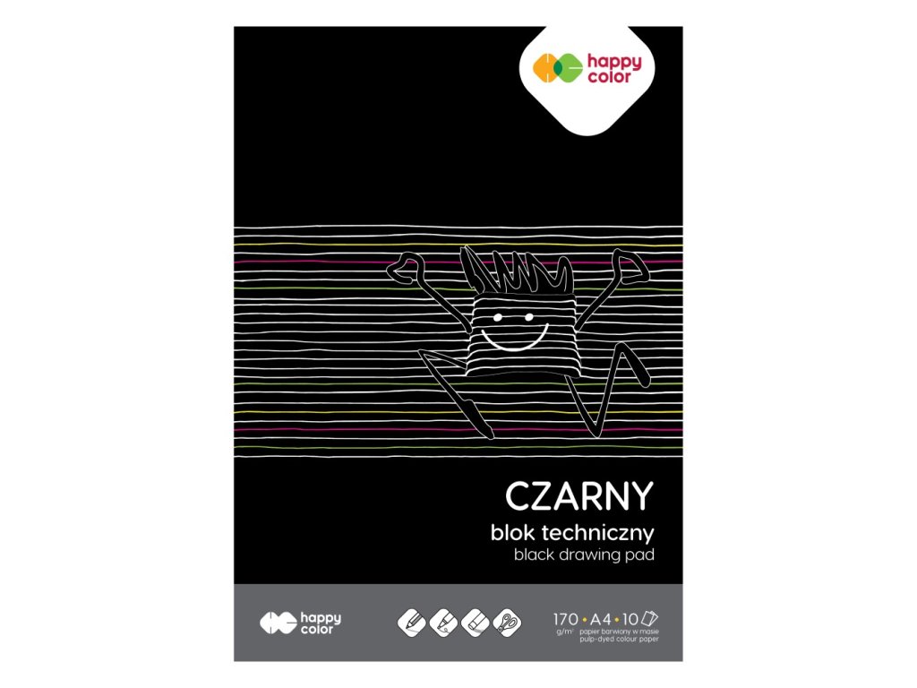 Technický blok A4 /10 listov Happy Color - čierny