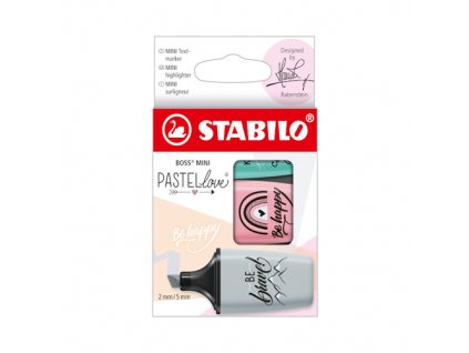 Zvýrazňovač - STABILO BOSS MINI Pastellove 2.0 - 3 ks balenie