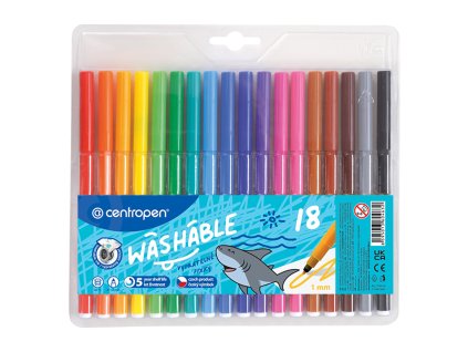 Fixy CENTROPEN 7790 Washable - sada 18 ks