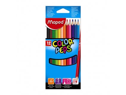 Pastelky trojhranné MAPED "COLOR`PEPS", 12 ks