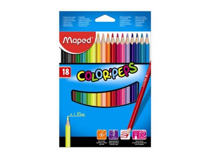 Pastelky trojhranné MAPED "COLOR`PEPS", 18 ks