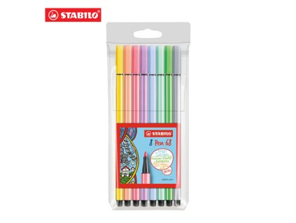 Fixy STABILO Pen 68 PASTEL, sada 8ks