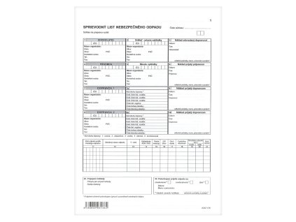 Sprievodný list nebezpečných odpadov A4 8-list-NCR (136)