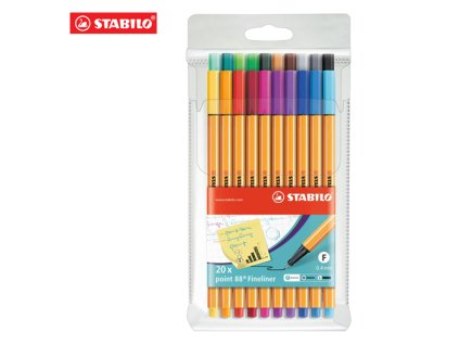 Liner - STABILO point 88 - 20 ks balenie - s 20 rôznymi farbami