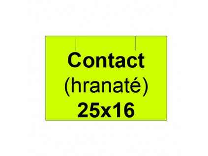 Etikety cen. CONTACT 25x16 hranaté - 1125 etikiet/kotúčik, žlté