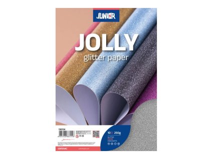 Dekoračný papier A4 Glitter strieborný 250 g, sada 10 ks